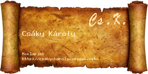 Csáky Károly névjegykártya