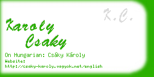 karoly csaky business card